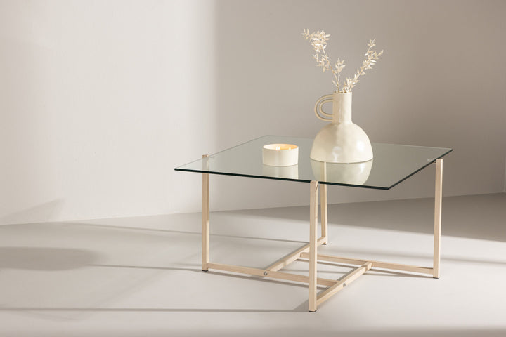 Venture Home Hybrid Sofa Table 80x80 cm - Glass/Nature /