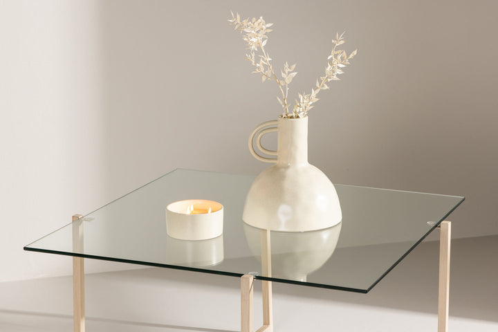 Venture Home Hybrid Sofa Table 80x80 cm - Glass/Nature /