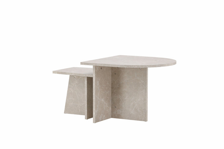 Venture Home Sala Sofa Table 60x60 cm, 40x40 cm - Marblelook /