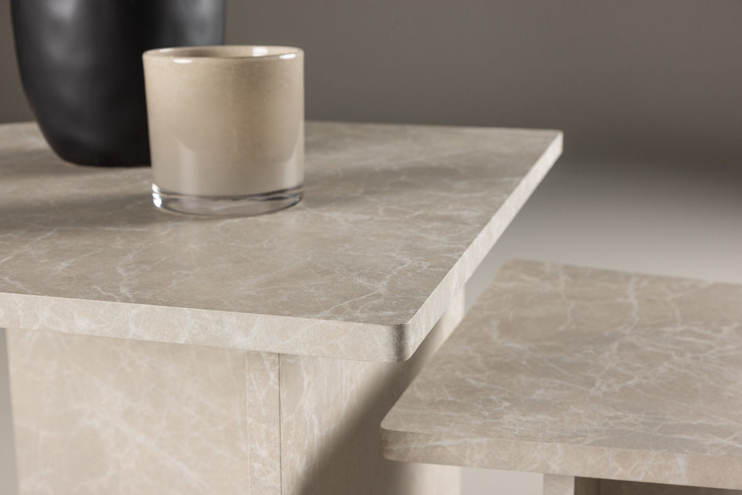 Venture Home Sala Sofa Table 60x60 cm, 40x40 cm - Marblelook /