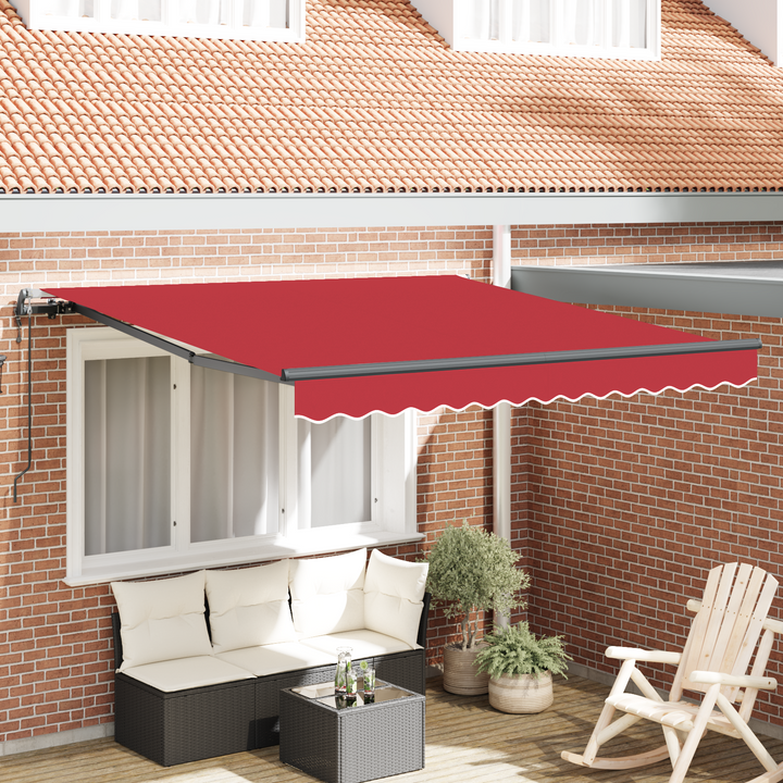 Udtrækkelig markise Rød 300 x 250 cm Stof og aluminium