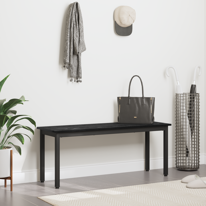 bænk Sort eg 110 x 35 x 45 cm Konstrueret træ