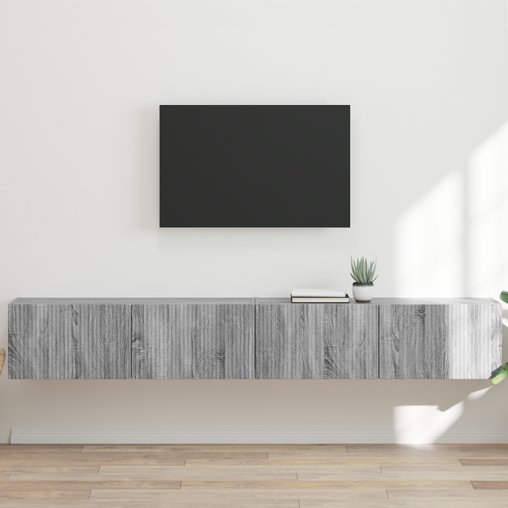 TV vægskab 2 pcs Grå Sonoma 98 x 31 x 29,5 cm Konstrueret træ