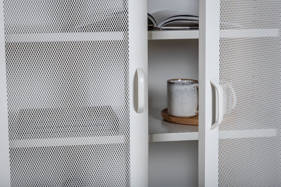 Venture Home Misha - Low cabinet mesh doors - White