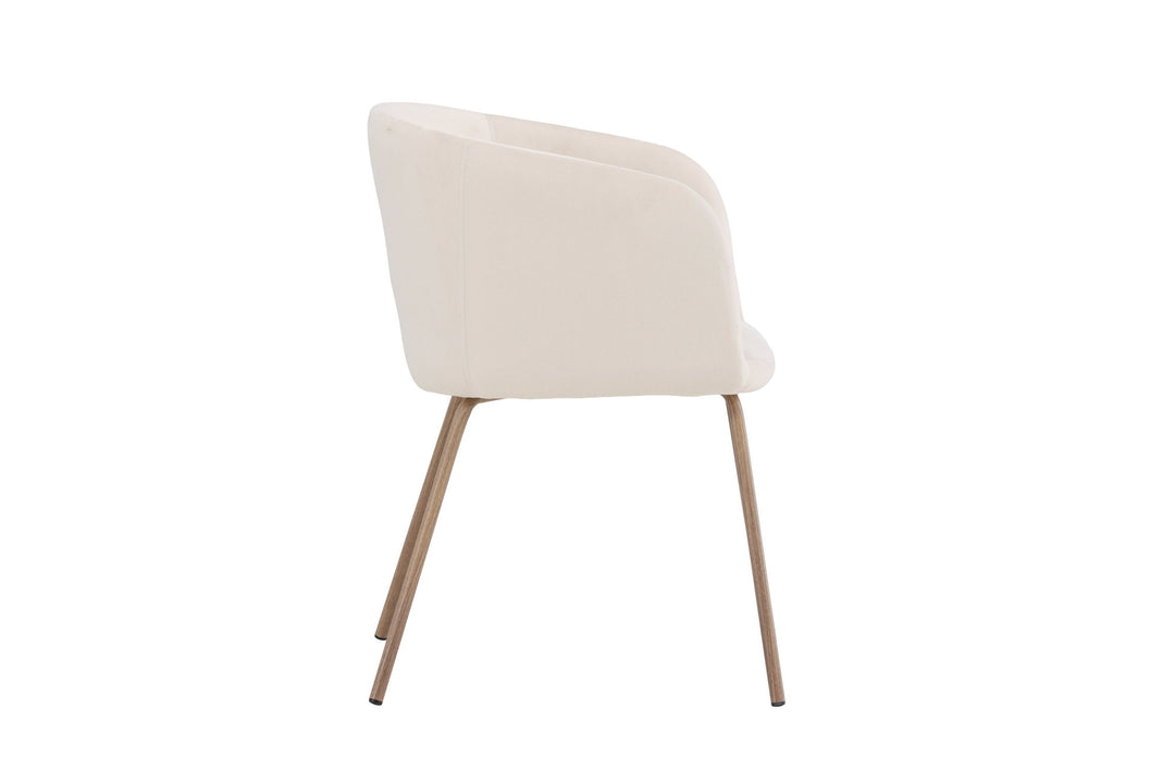 Venture Home Berit Dining Chair - Walnut Steel Legs / Cream Velvet