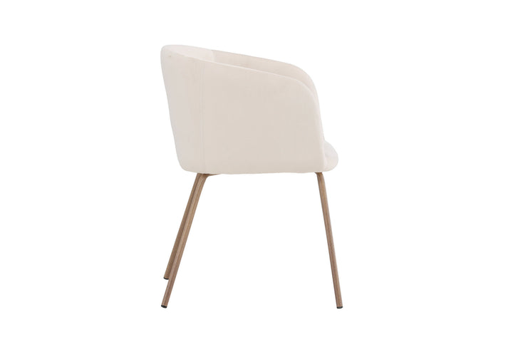 Venture Home Berit Dining Chair - Walnut Steel Legs / Cream Velvet