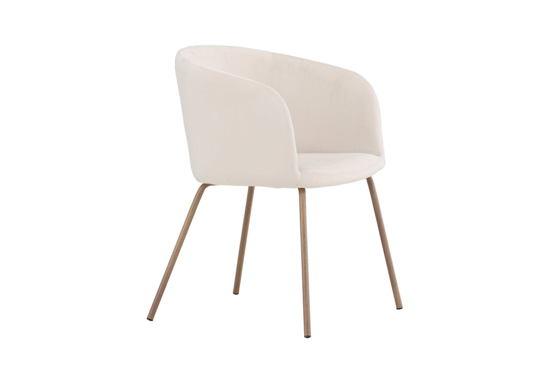 Venture Home Berit Dining Chair - Walnut Steel Legs / Cream Velvet
