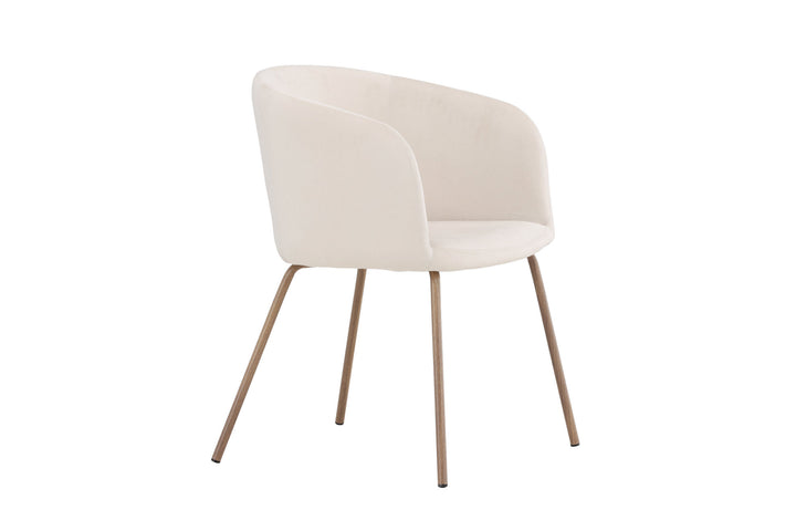 Venture Home Berit Dining Chair - Walnut Steel Legs / Cream Velvet