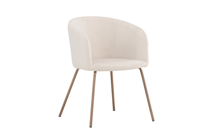Venture Home Berit Dining Chair - Walnut Steel Legs / Cream Velvet