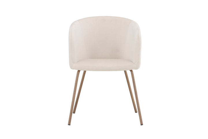 Venture Home Berit Dining Chair - Walnut Steel Legs / Cream Velvet