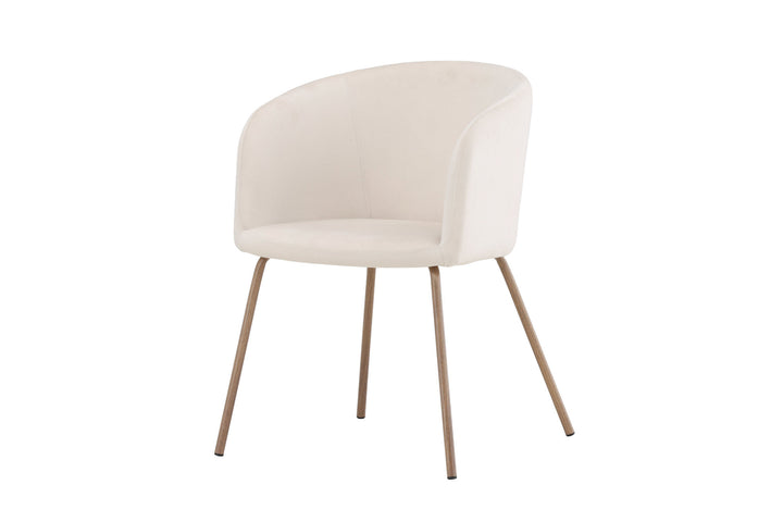 Venture Home Berit Dining Chair - Walnut Steel Legs / Cream Velvet