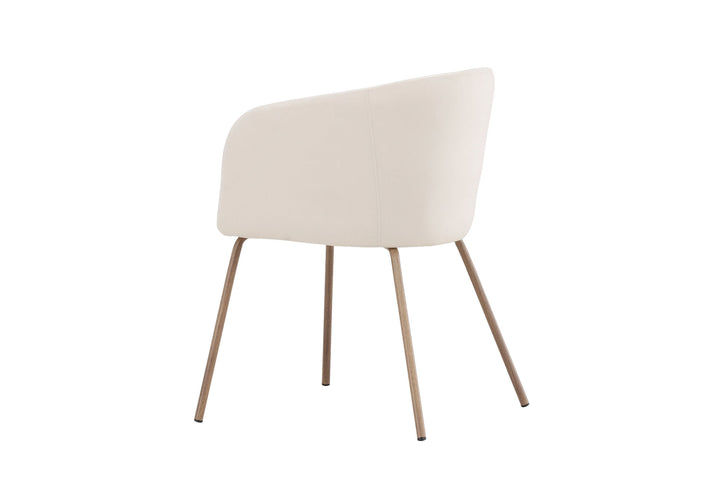 Venture Home Berit Dining Chair - Walnut Steel Legs / Cream Velvet