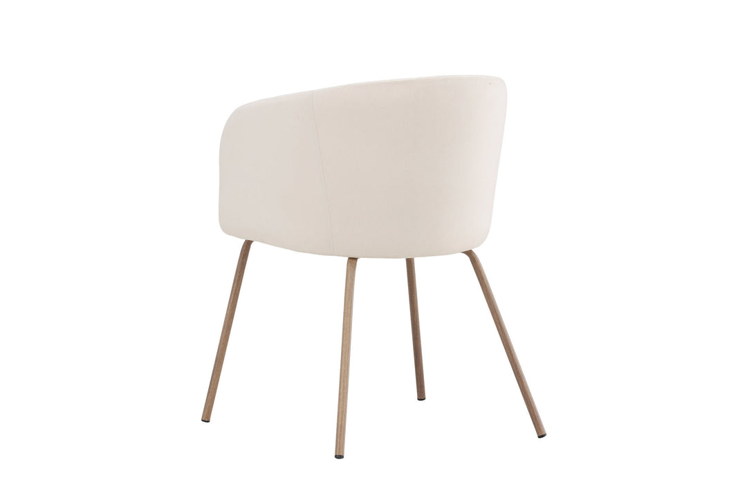 Venture Home Berit Dining Chair - Walnut Steel Legs / Cream Velvet