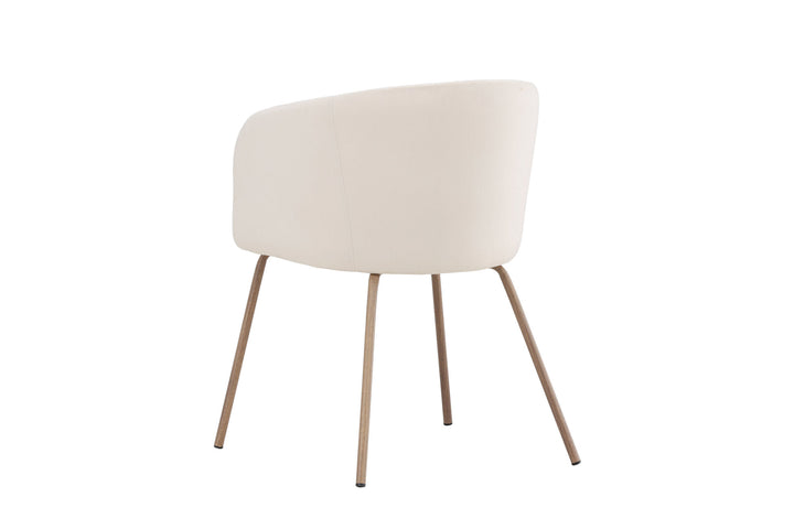 Venture Home Berit Dining Chair - Walnut Steel Legs / Cream Velvet
