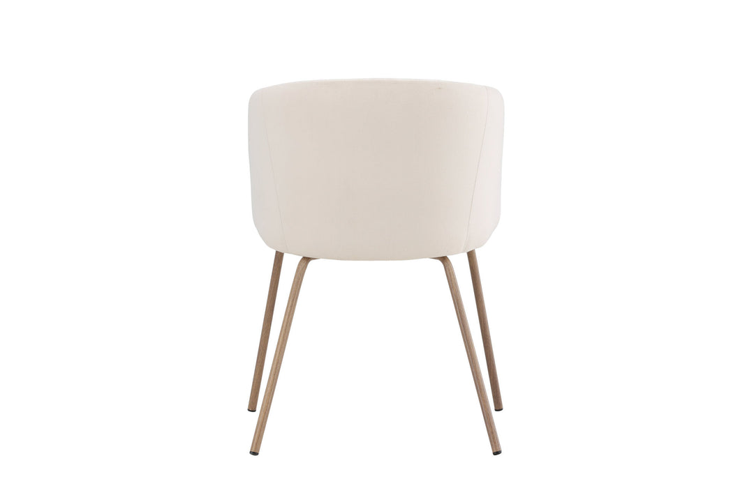 Venture Home Berit Dining Chair - Walnut Steel Legs / Cream Velvet
