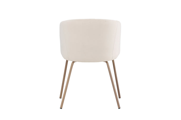 Venture Home Berit Dining Chair - Walnut Steel Legs / Cream Velvet