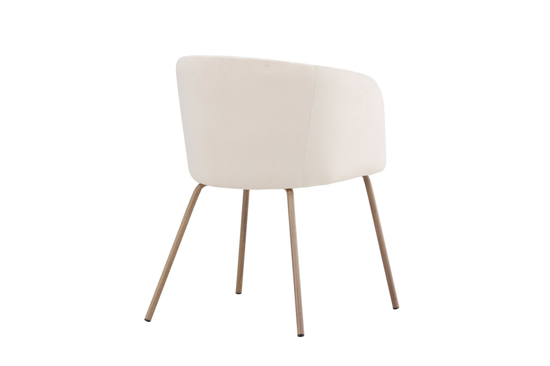 Venture Home Berit Dining Chair - Walnut Steel Legs / Cream Velvet