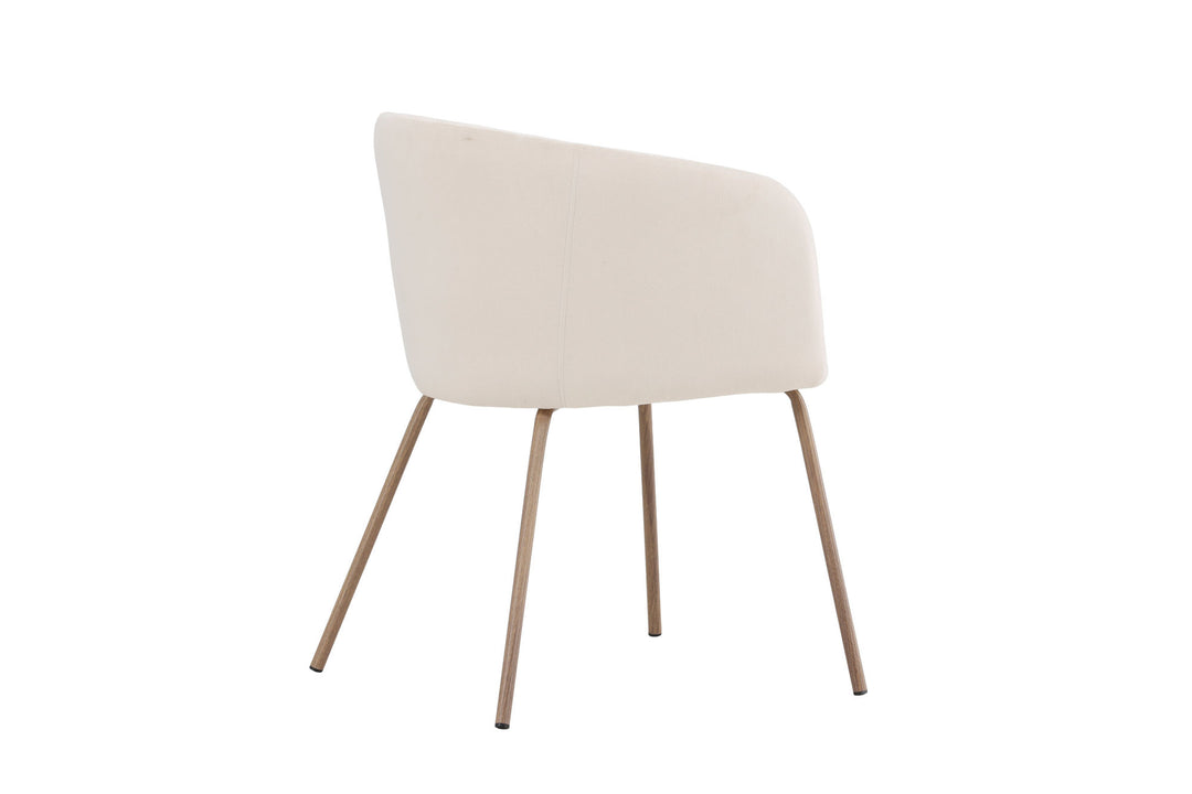 Venture Home Berit Dining Chair - Walnut Steel Legs / Cream Velvet
