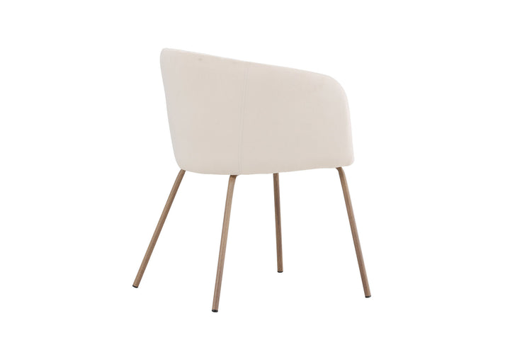 Venture Home Berit Dining Chair - Walnut Steel Legs / Cream Velvet