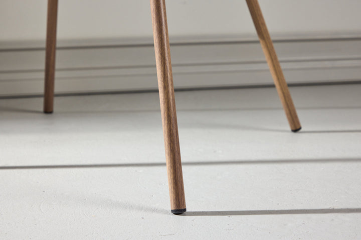 Venture Home Berit Dining Chair - Walnut Steel Legs / Cream Velvet