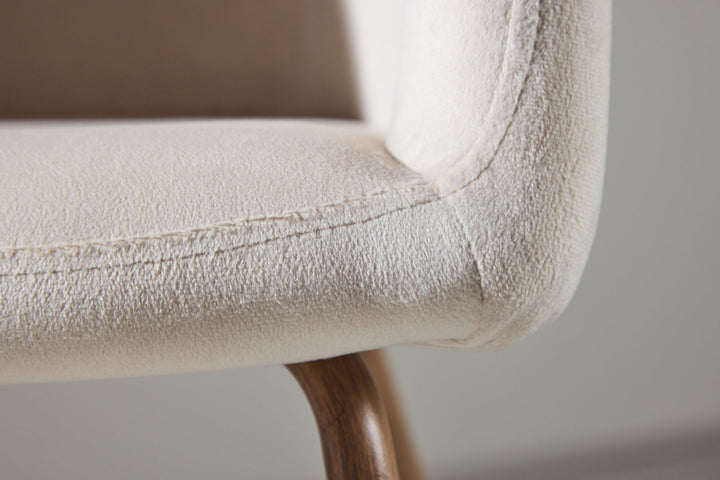Venture Home Berit Dining Chair - Walnut Steel Legs / Cream Velvet