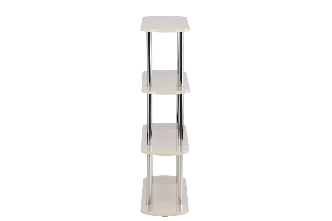 Venture Home Zino Shelf 120x30x116 cm - Silver Chrome / MDF Lacquer Painting