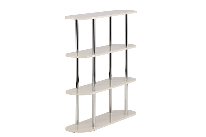 Venture Home Zino Shelf 120x30x116 cm - Silver Chrome / MDF Lacquer Painting