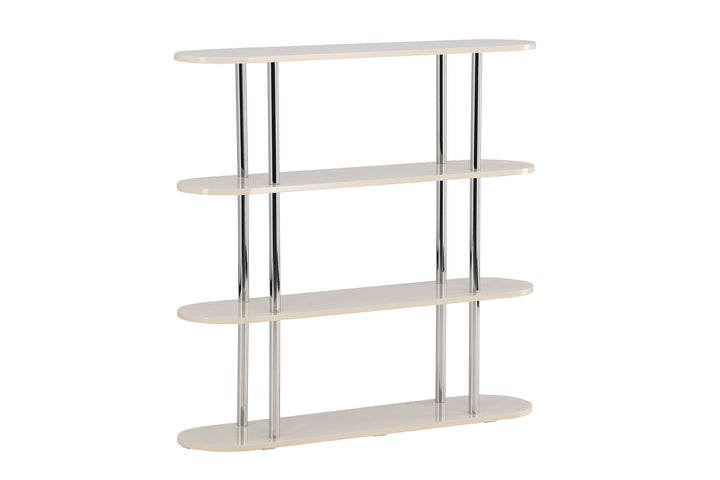 Venture Home Zino Shelf 120x30x116 cm - Silver Chrome / MDF Lacquer Painting