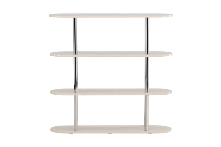 Venture Home Zino Shelf 120x30x116 cm - Silver Chrome / MDF Lacquer Painting