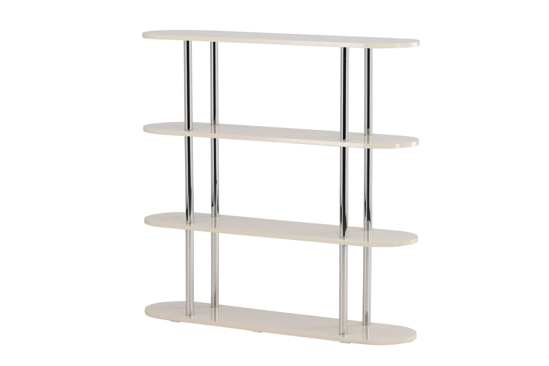 Venture Home Zino Shelf 120x30x116 cm - Silver Chrome / MDF Lacquer Painting