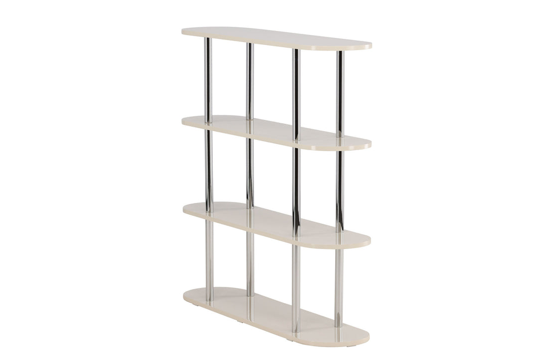 Venture Home Zino Shelf 120x30x116 cm - Silver Chrome / MDF Lacquer Painting