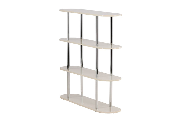 Venture Home Zino Shelf 120x30x116 cm - Silver Chrome / MDF Lacquer Painting