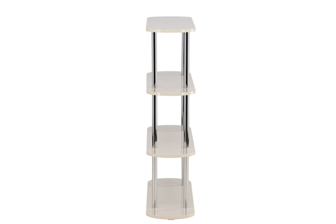 Venture Home Zino Shelf 120x30x116 cm - Silver Chrome / MDF Lacquer Painting