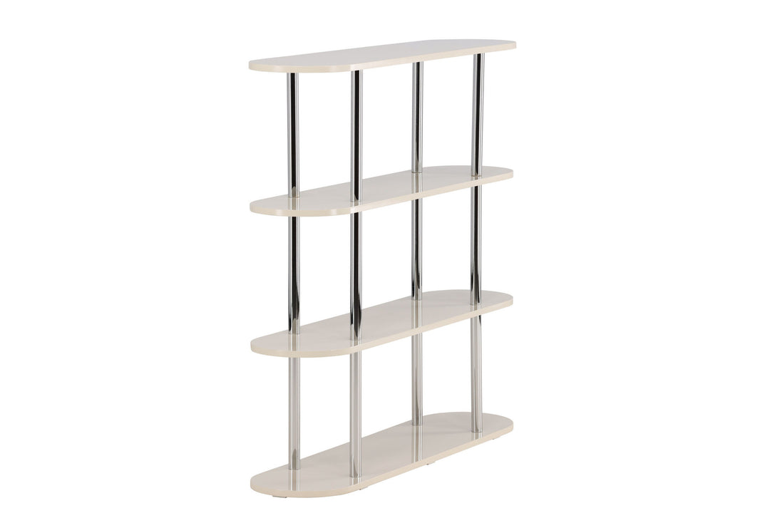 Venture Home Zino Shelf 120x30x116 cm - Silver Chrome / MDF Lacquer Painting