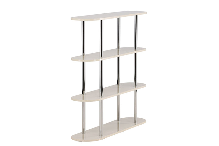 Venture Home Zino Shelf 120x30x116 cm - Silver Chrome / MDF Lacquer Painting