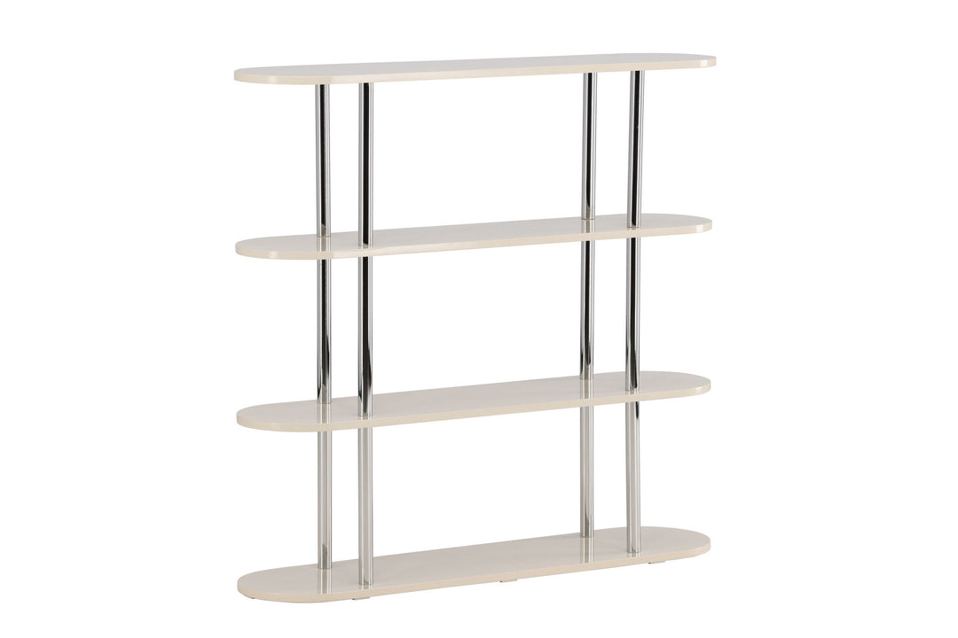 Venture Home Zino Shelf 120x30x116 cm - Silver Chrome / MDF Lacquer Painting