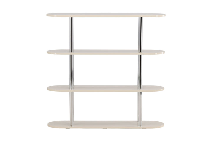 Venture Home Zino Shelf 120x30x116 cm - Silver Chrome / MDF Lacquer Painting