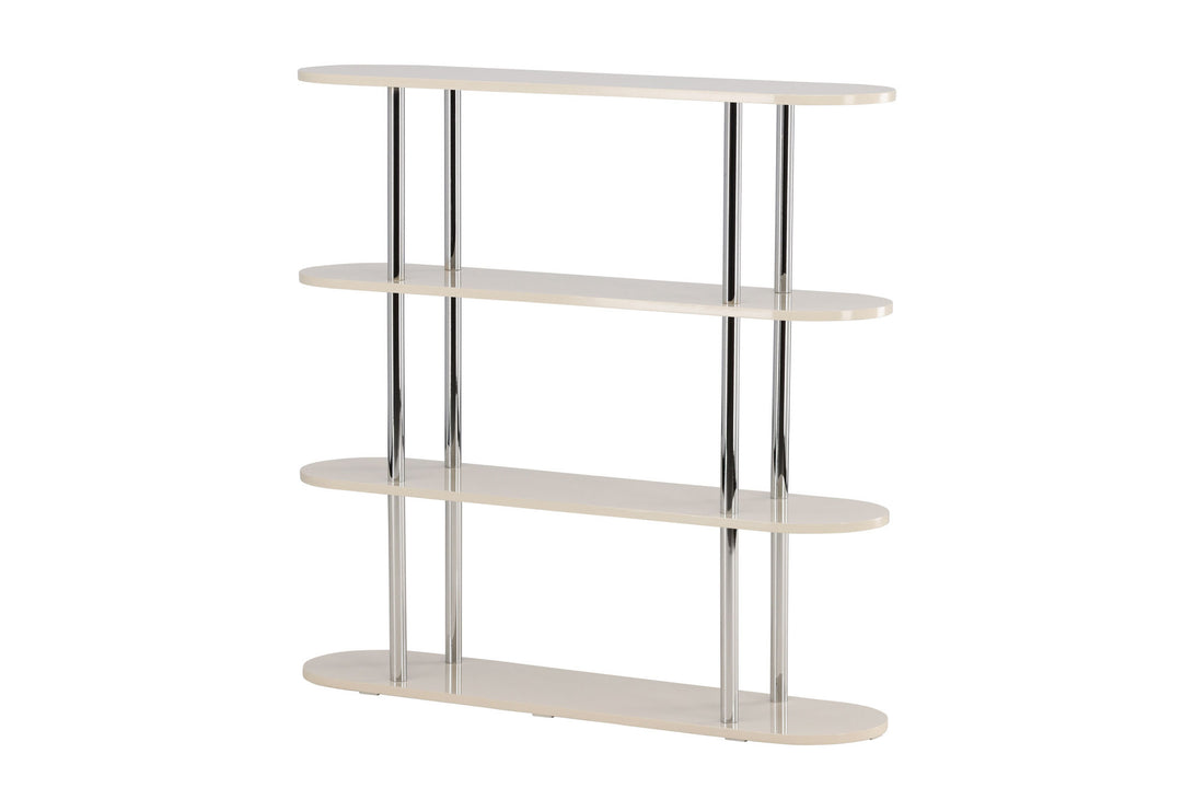 Venture Home Zino Shelf 120x30x116 cm - Silver Chrome / MDF Lacquer Painting