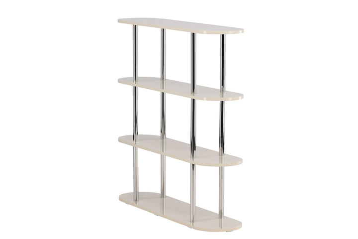 Venture Home Zino Shelf 120x30x116 cm - Silver Chrome / MDF Lacquer Painting