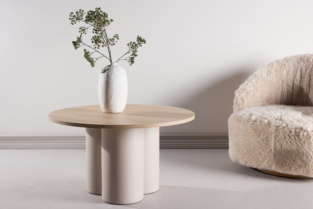Venture Home Olivia Sofa Table ⌀80x45 cm -  Beige / Whitewash