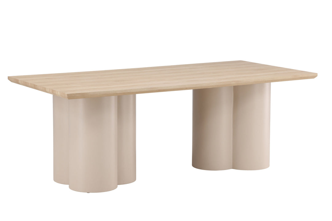Venture Home Olivia Rectangular Dining Table 100x210 cm - Beige / Whitewash