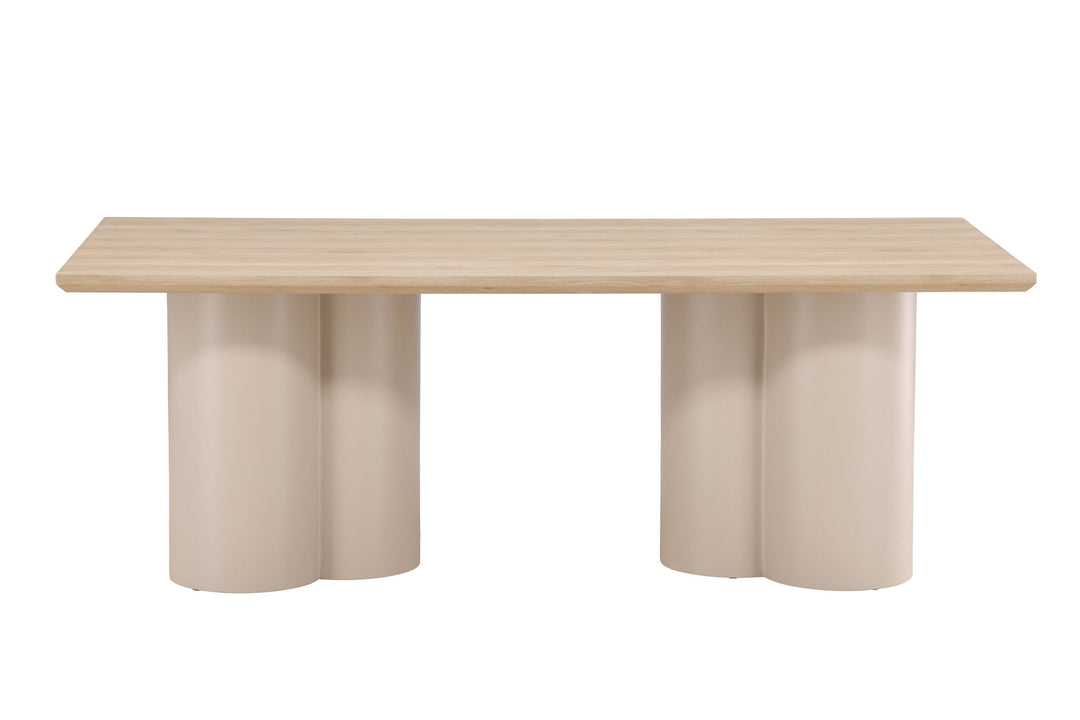 Venture Home Olivia Rectangular Dining Table 100x210 cm - Beige / Whitewash