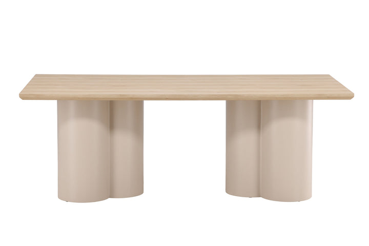 Venture Home Olivia Rectangular Dining Table 100x210 cm - Beige / Whitewash