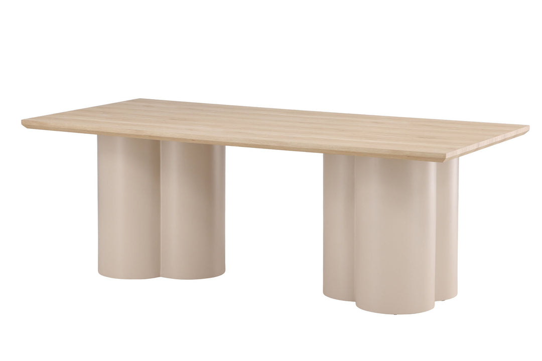 Venture Home Olivia Rectangular Dining Table 100x210 cm - Beige / Whitewash