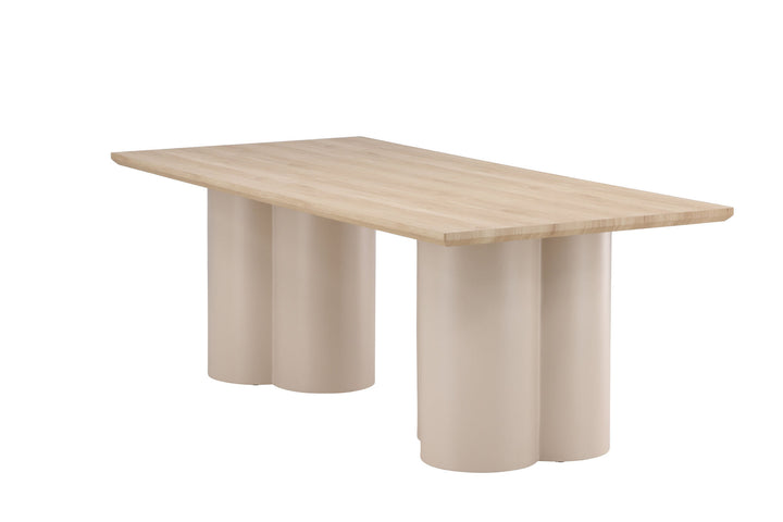 Venture Home Olivia Rectangular Dining Table 100x210 cm - Beige / Whitewash