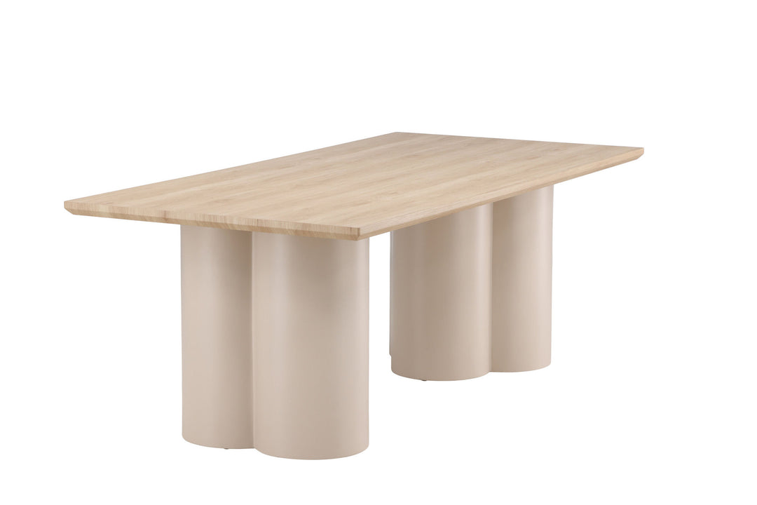 Venture Home Olivia Rectangular Dining Table 100x210 cm - Beige / Whitewash