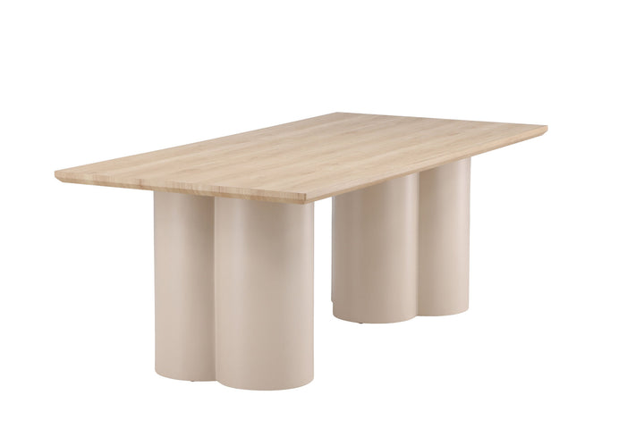 Venture Home Olivia Rectangular Dining Table 100x210 cm - Beige / Whitewash
