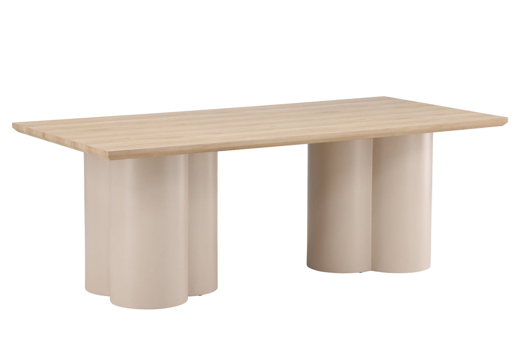 Venture Home Olivia Rectangular Dining Table 100x210 cm - Beige / Whitewash