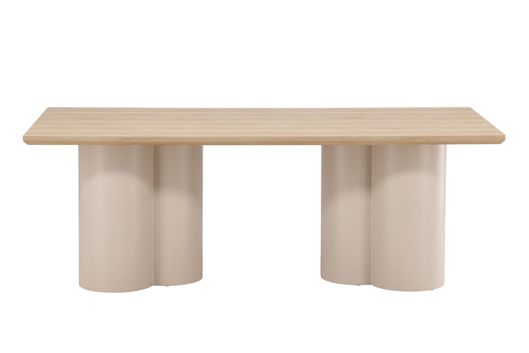 Venture Home Olivia Rectangular Dining Table 100x210 cm - Beige / Whitewash