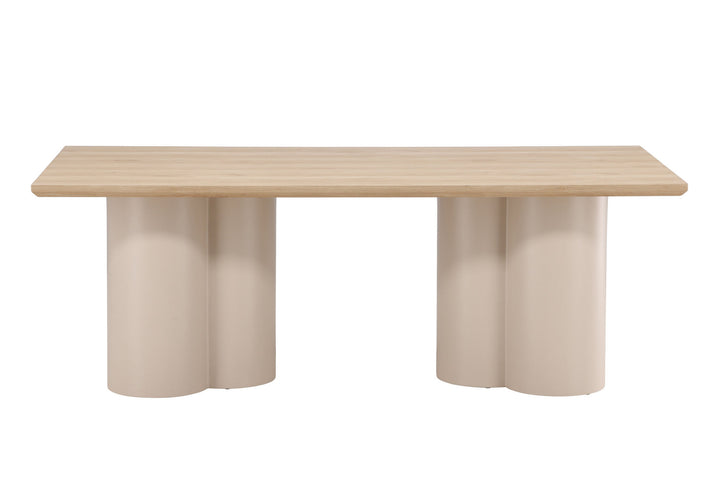 Venture Home Olivia Rectangular Dining Table 100x210 cm - Beige / Whitewash
